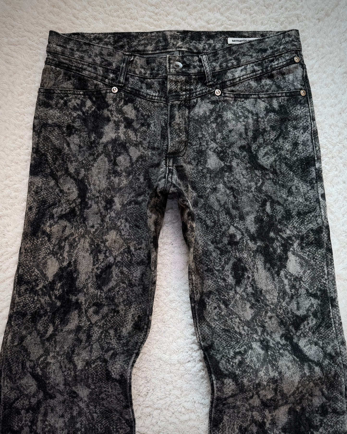 Semantic Design Shadow Python Pattern Bootcut Pants