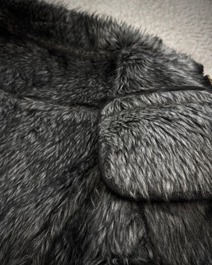 Mussino Luster Textured Fur Lined Jacket