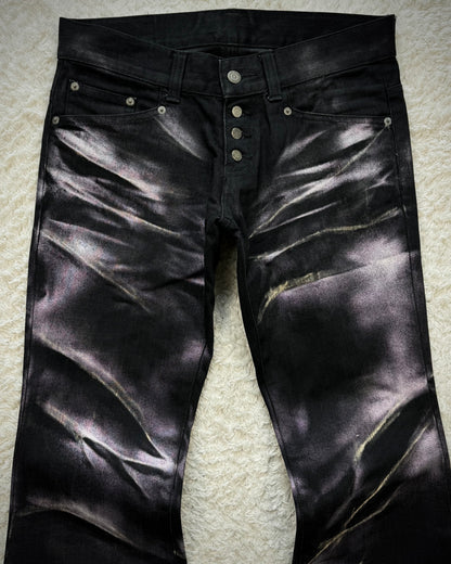 Tornado Mart Chrome Clawmarks Washed Flared Jeans