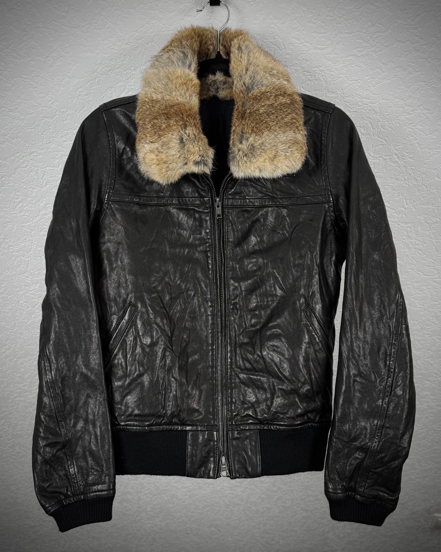 Journal Standard Rabbit Fur Leather Jacket