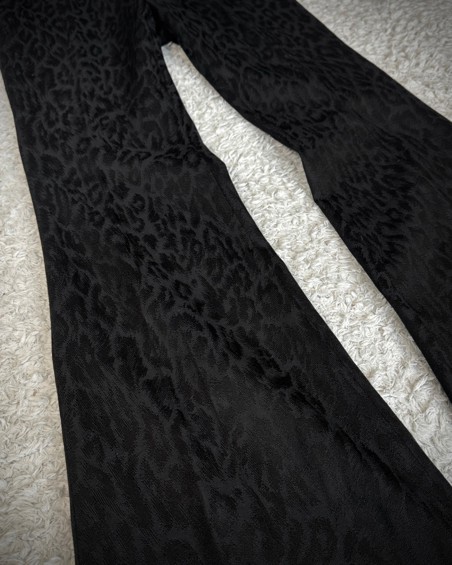 Tornado Mart Leopard Woven Pleated Flared Pants