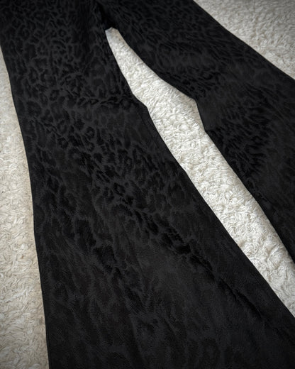 Tornado Mart Leopard Woven Pleated Flared Pants
