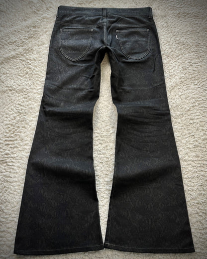 Tornado Mart Python Pattern Flared Pants