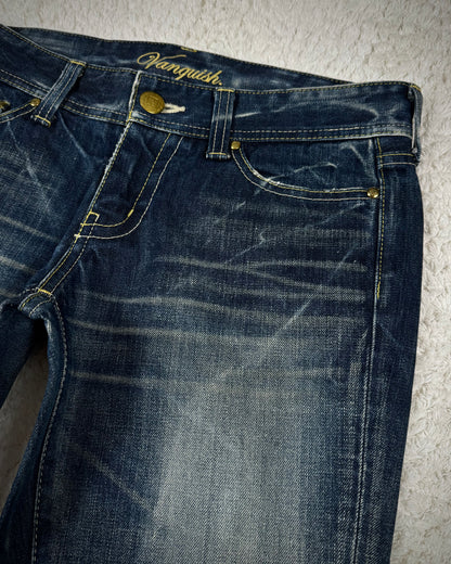 Vanquish Whisker Washed Flared Jeans