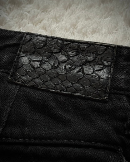 Fuga Raw Cut Fringed Cargo Denim Shorts