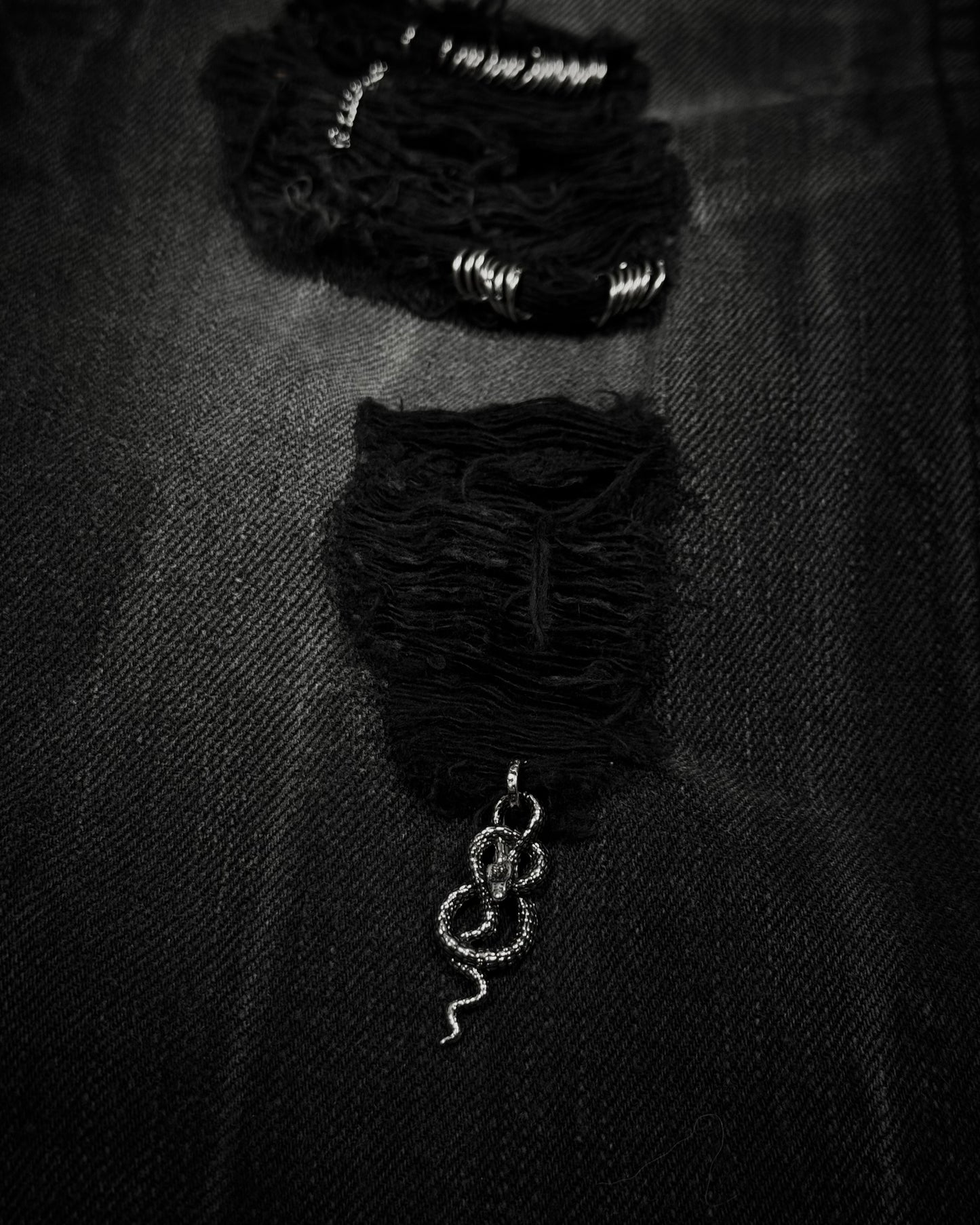 K.U.I Pierced Python Detailed Lace Up Flared Jeans