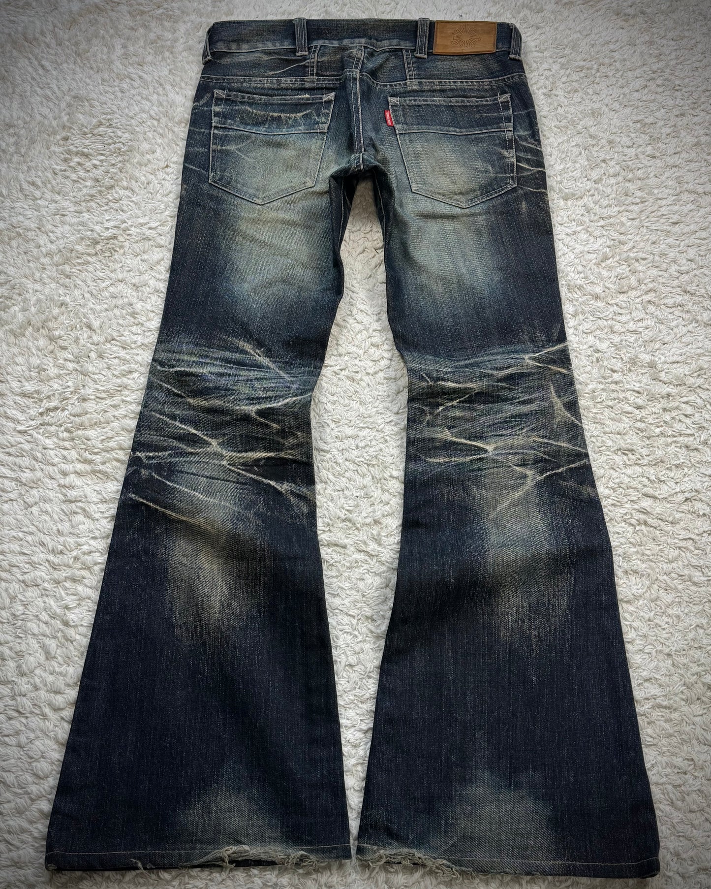 Tornado Mart Whisker Washed Flared Jeans