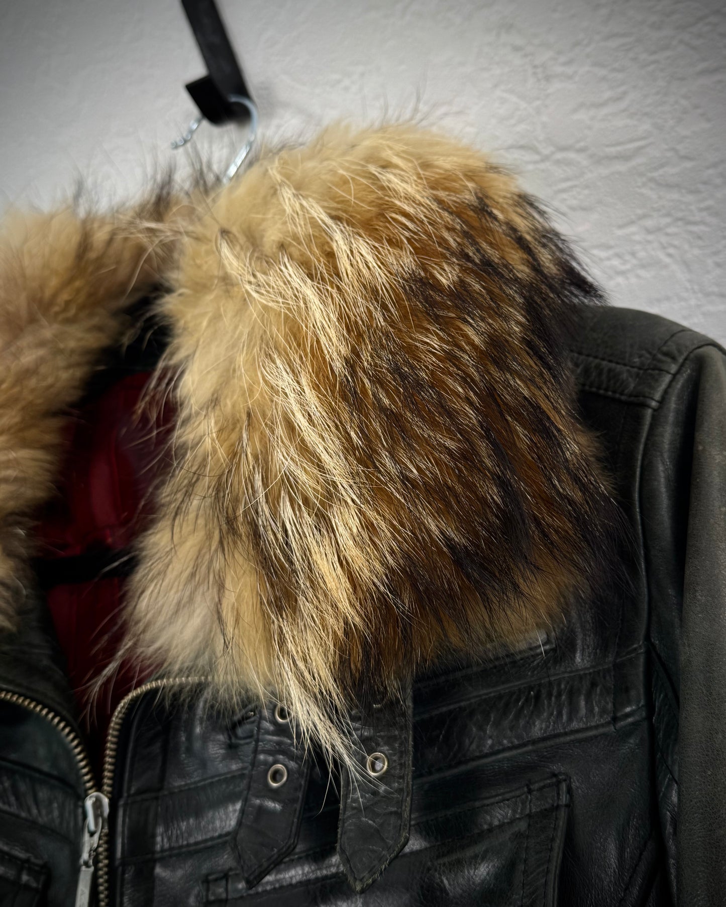 A.S.M. Chunky Fur Collar Leather Jacket