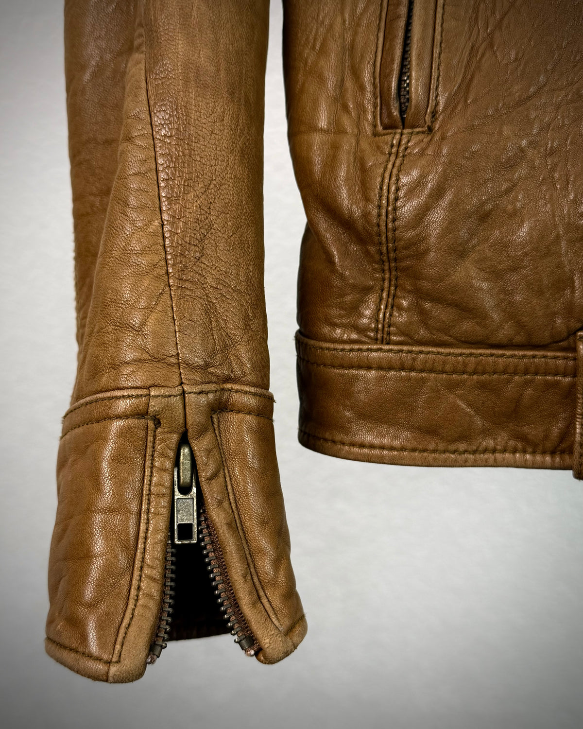 Korean Grained Sheepskin Leather Jacket