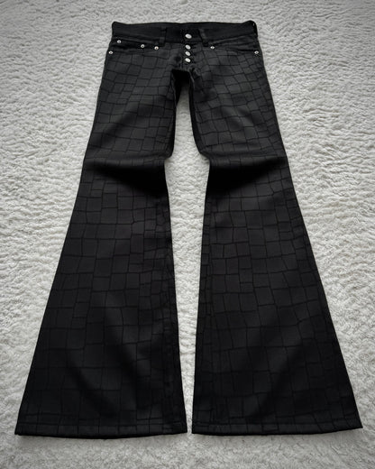 Tornado Mart Croco Pattern Flared Suit Pants