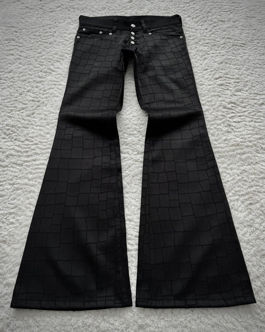 Tornado Mart Croco Pattern Flared Suit Pants