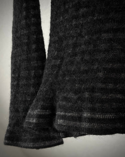 CAV-000 Double Layered Distressed Striped Longsleeve