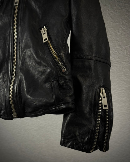 D&J Collection Leather Biker Jacket