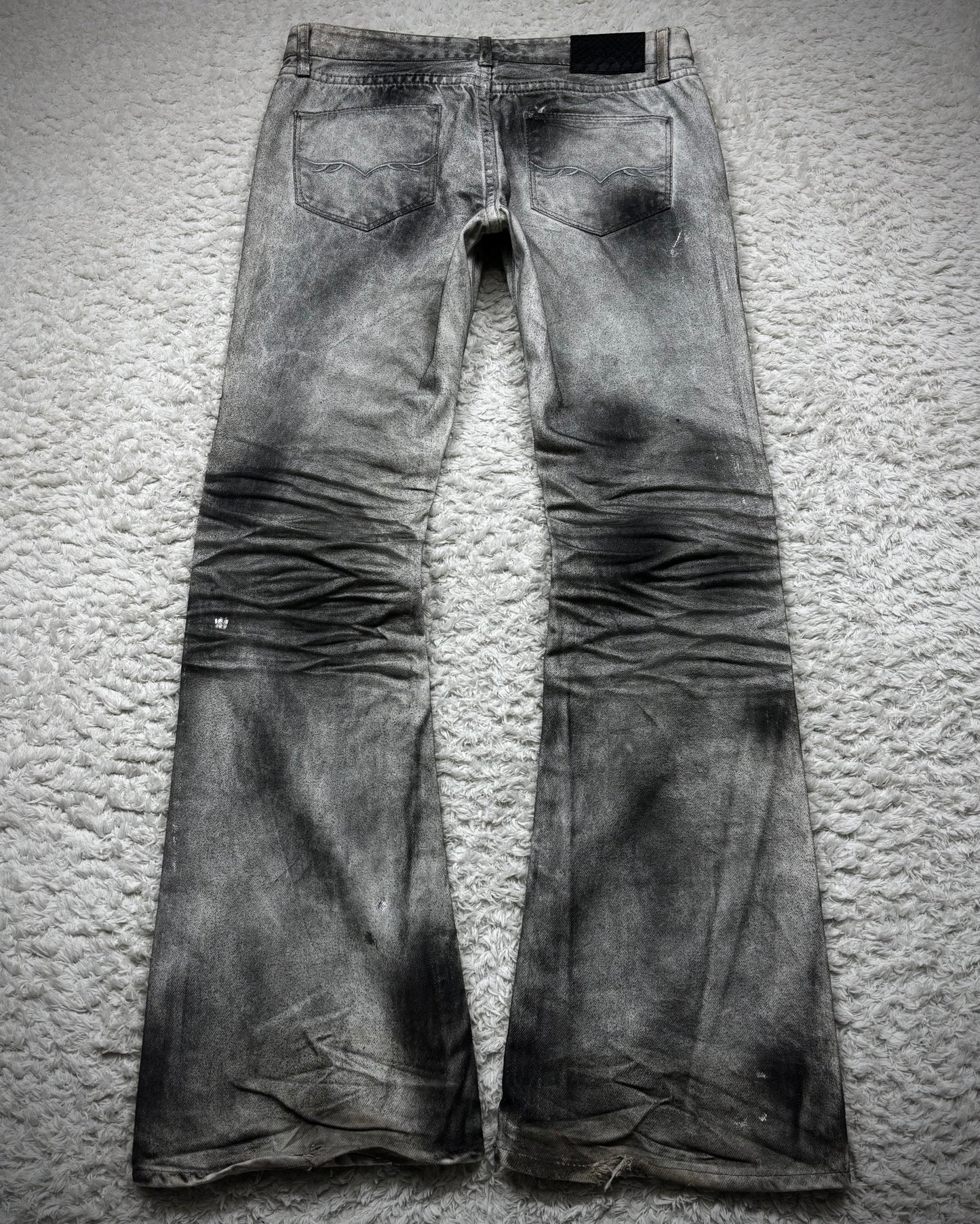 Fuga Clawmarks Coated Luster Flared Jeans