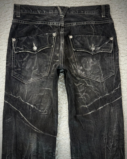 Nylaus Thunder Washed Flared Jeans