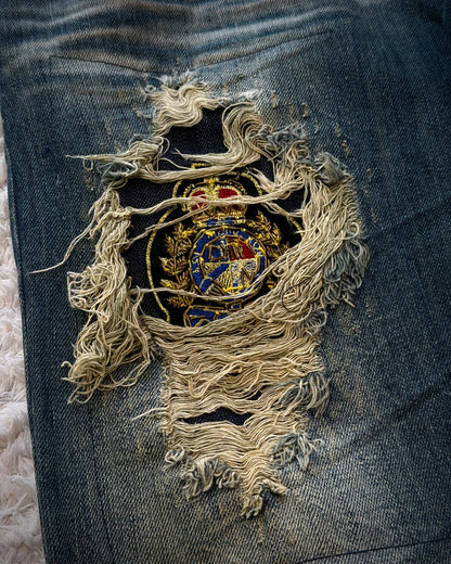 Xfrm Whiskered Royal Repaired Distressing Denim