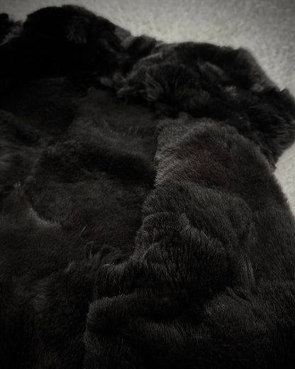 Lamb Fur Interior Leather Patchwork Jacket