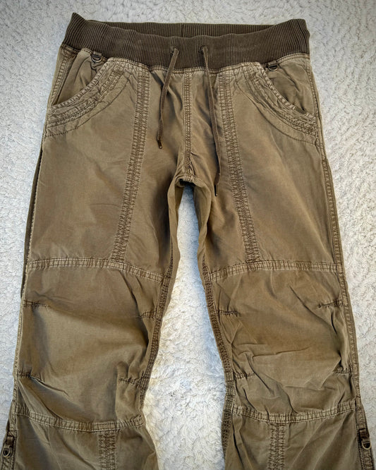 G.O.A Khaki Military Flared Cargo Pants