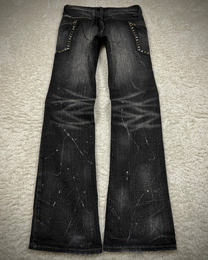 Ikka Silver Splatter Studded Pockets Bootcut Jeans