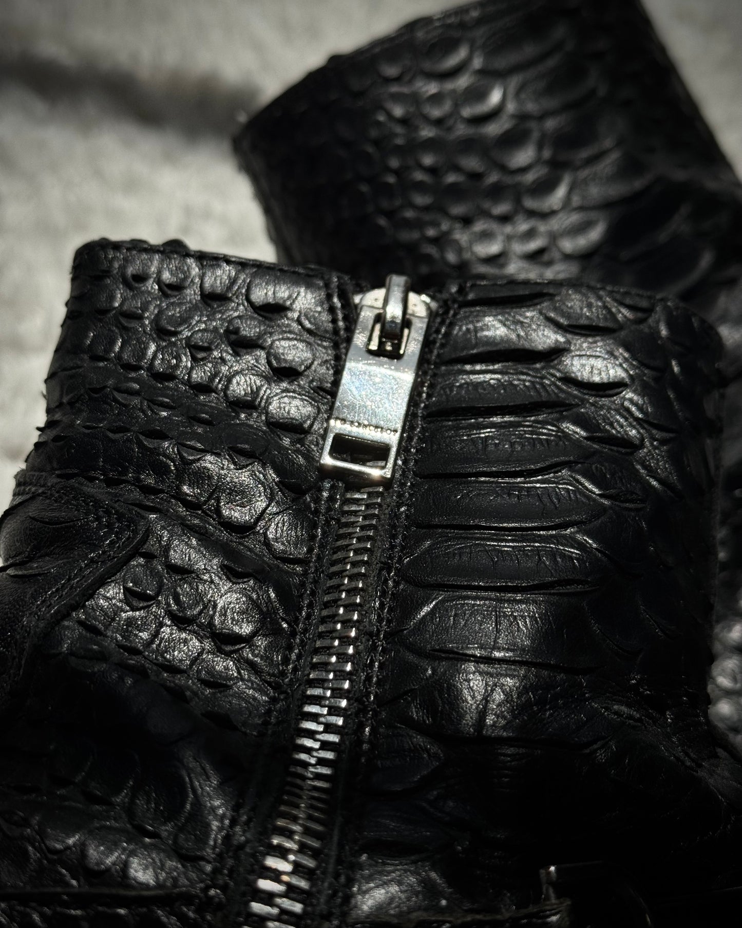 Fr. Lancelot Pointed Python Leather Boots