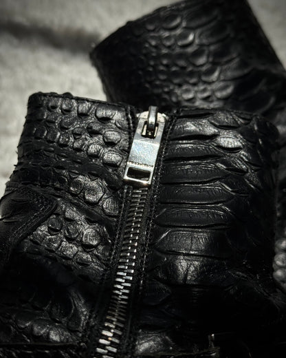Fr. Lancelot Pointed Python Leather Boots