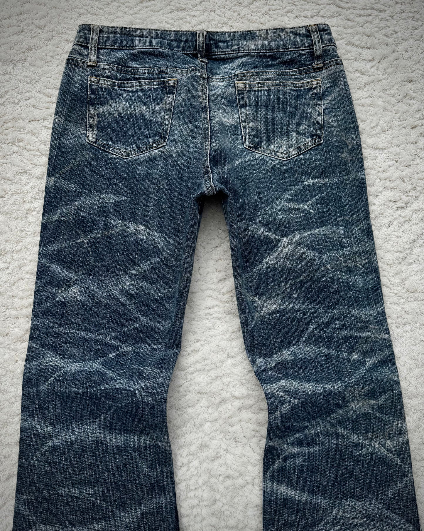 Daily Topics Honeycomb Washed Flared Jeans