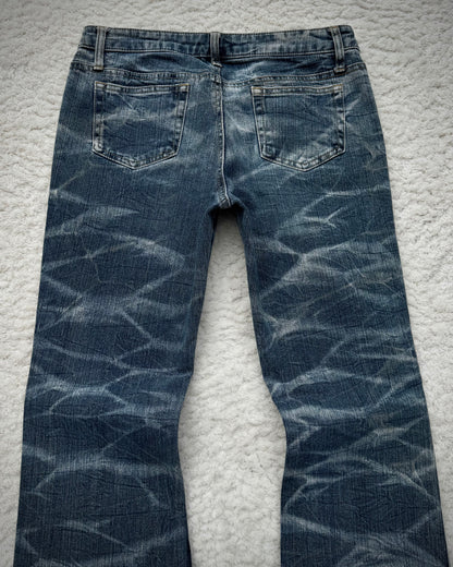 Daily Topics Honeycomb Washed Flared Jeans