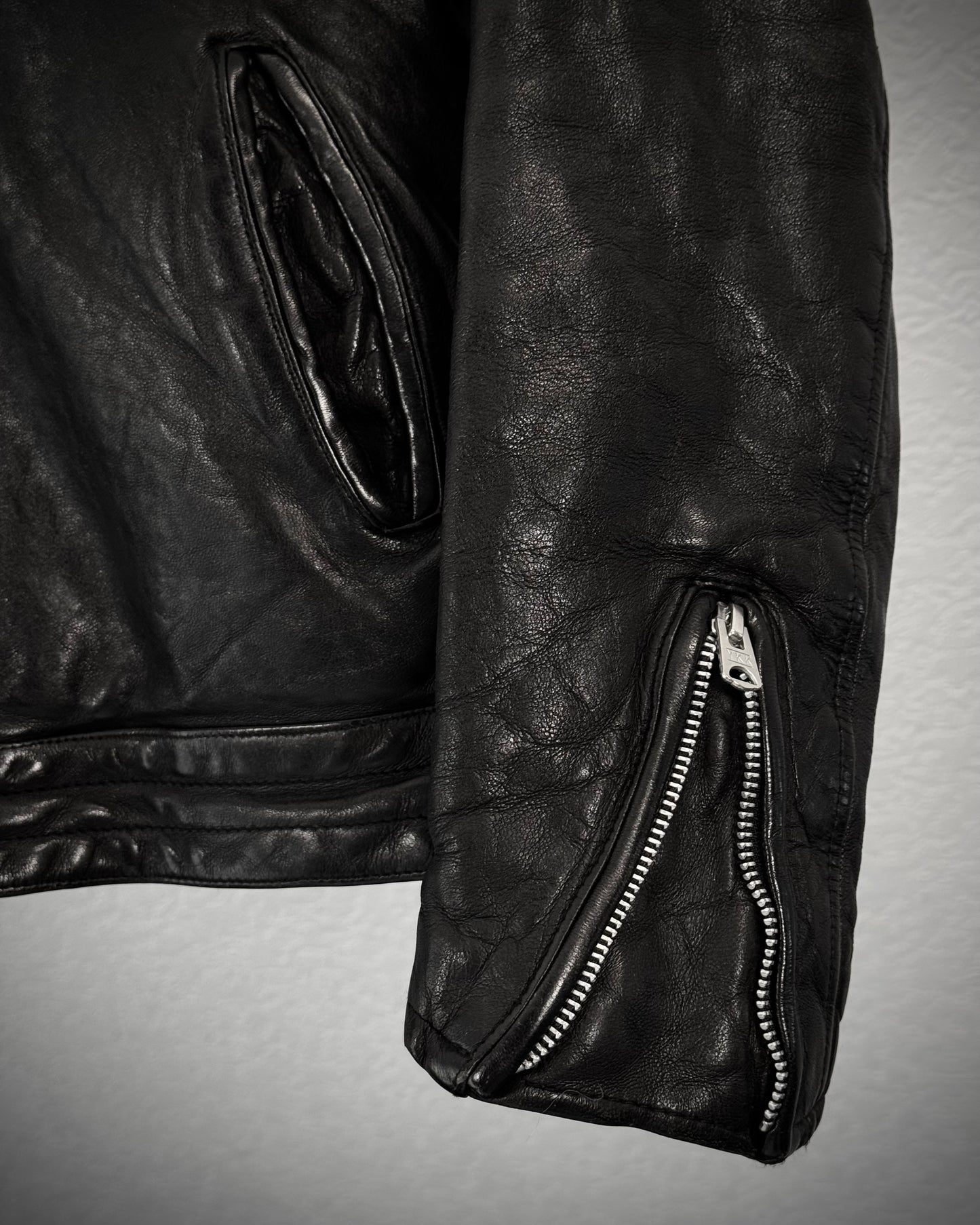 Glamb Leopard Fur Collar Leather Biker Jacket