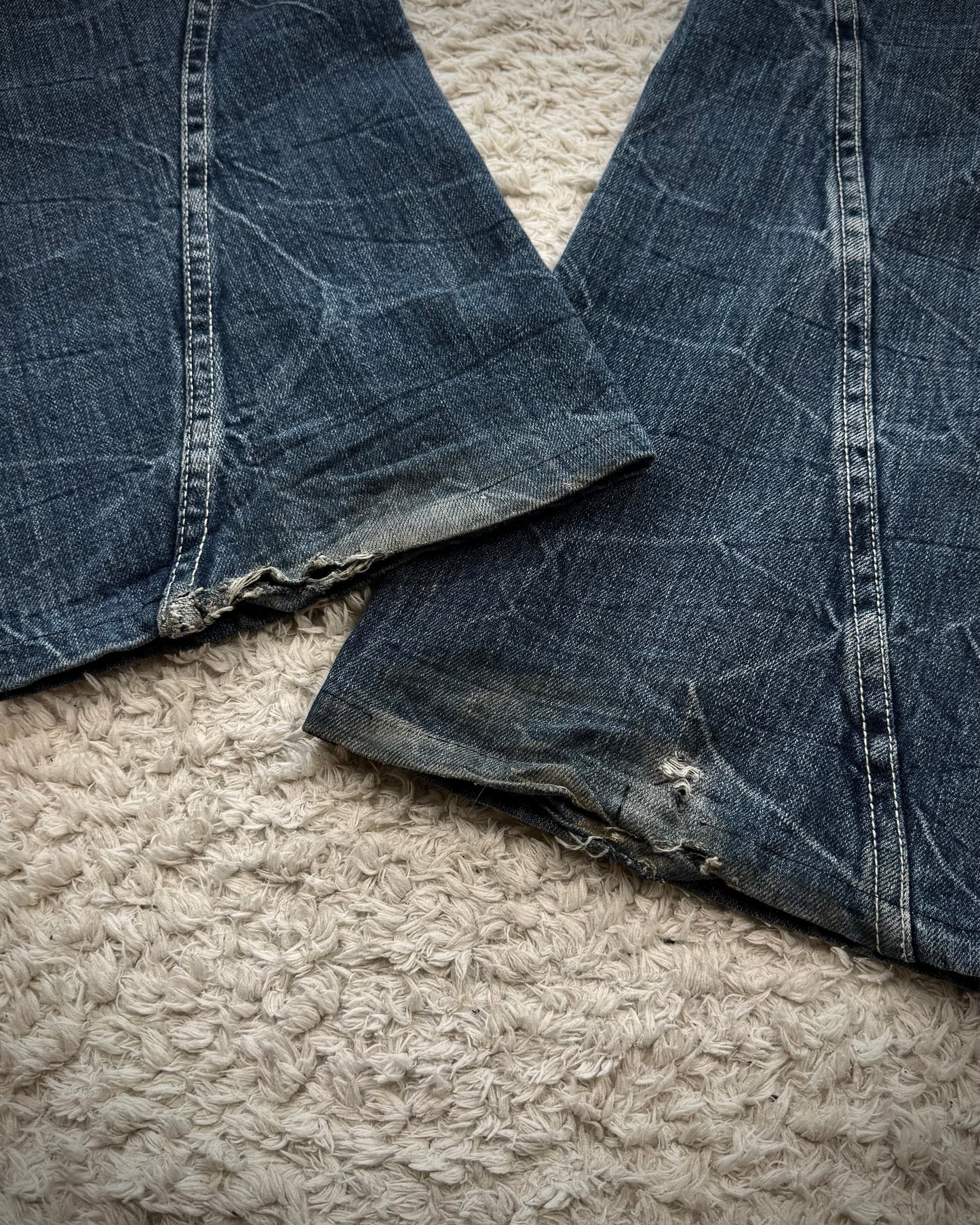 Tornado Mart Tribal Embroidery Spiral Flared Jeans