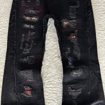 In The Attic Upcycle Reworked Flared Jeans