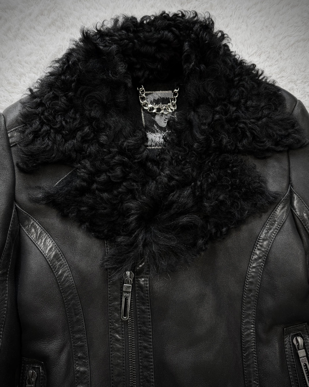 GalaabenD Lamb Fur Lined Leather Jacket