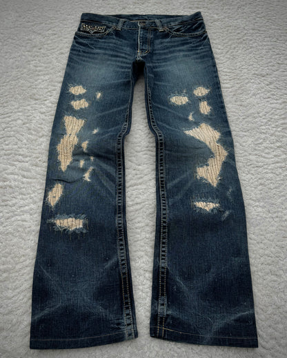 Irish Western Studded Repaired Distressing Jeans