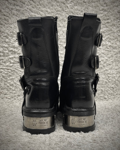 New Rock Steel Heel Leather Boots