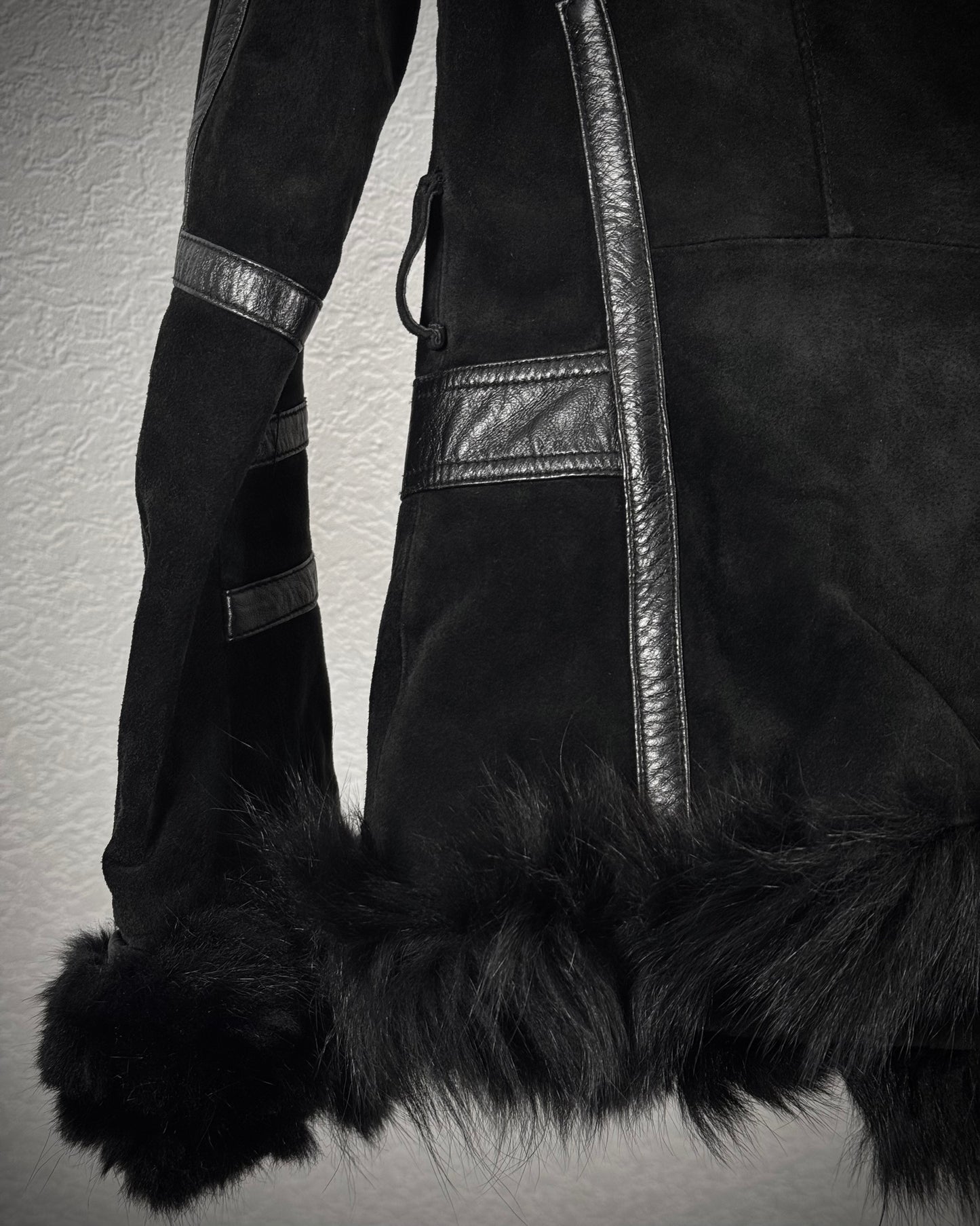 Habosina Fur Extended Leather Jacket