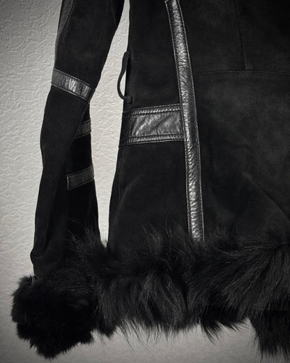 Habosina Fur Extended Leather Jacket