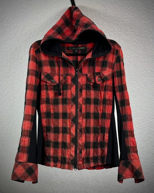 Schlüssel Crimson Flannel Zip Up Hoodie