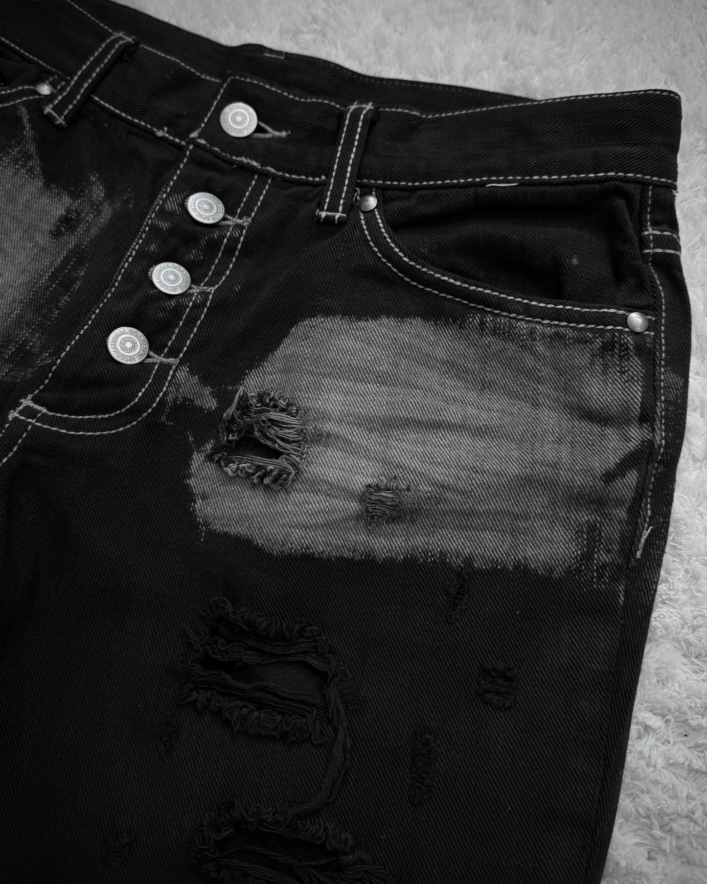 Tornado Mart Contrast Washed Flared Jeans