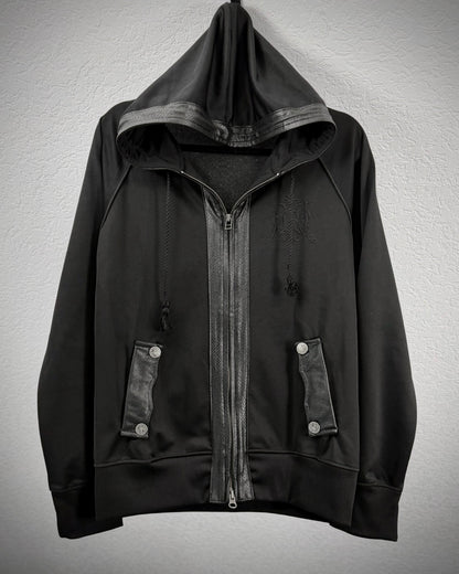 Midas Crystal Skull Python Detailed Zip Up Hoodie