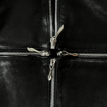 14th Addiction Cross Zip Leather Jacket