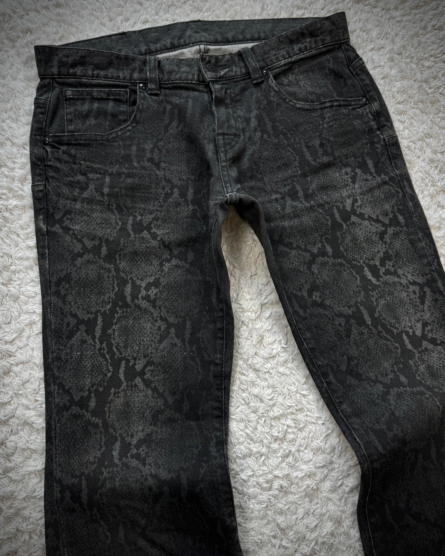 Tornado Mart Shadow Python Flared Jeans