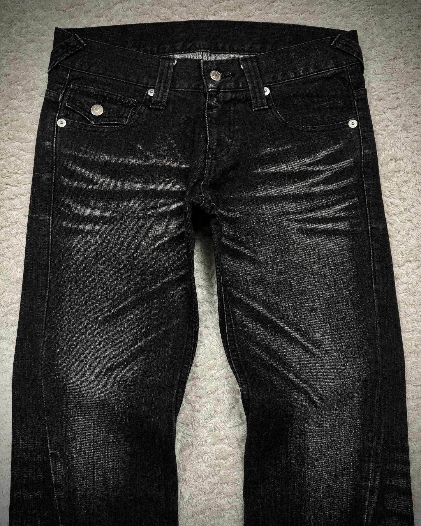 Modern Lovers Clawmarks Washed Spiral Flared Denim