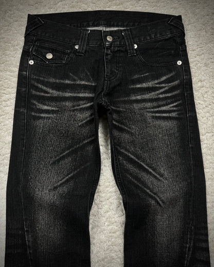 Modern Lovers Clawmarks Washed Spiral Flared Denim