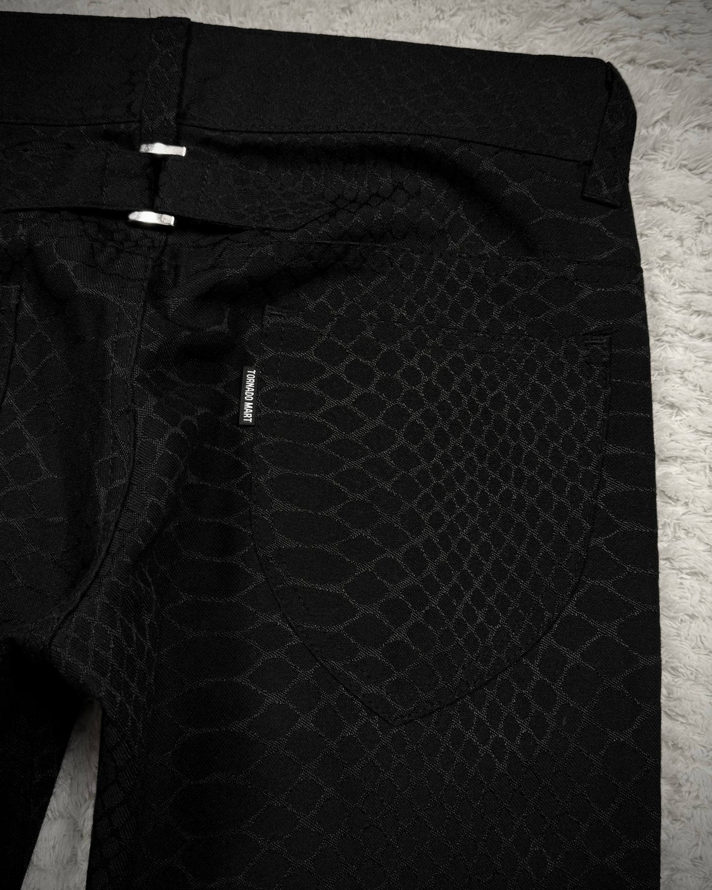 Tornado Mart Python Pattern Flared Dress Pants