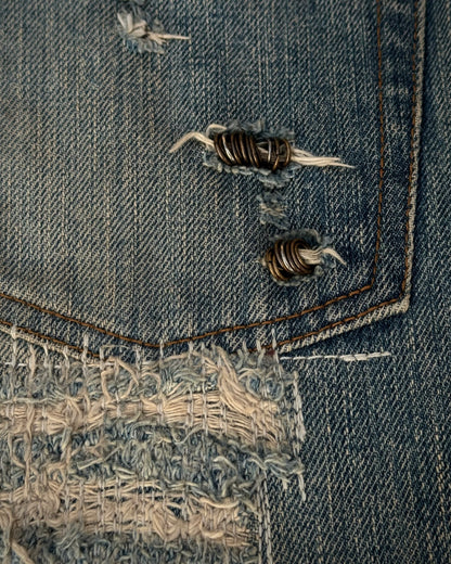 IfSixWasNine Mud Max Pierced Lace Up Bootcut Jeans