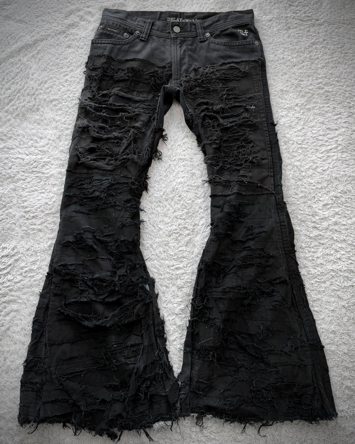 Delay by Win & Sons Crash Reconstructed Bell Bottom Flared Pants