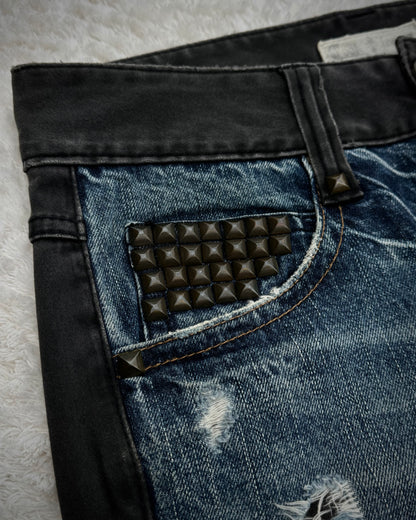 Cook Jeans Two Tone Split Studded Denim