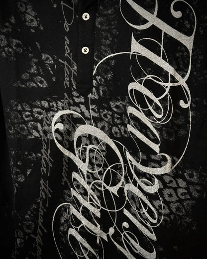 Leopard Poem Luster Double Layered Polo Shirt