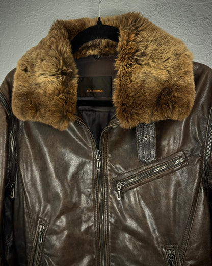 Tete Homme Transformable Rabbit Fur Leather Jacket