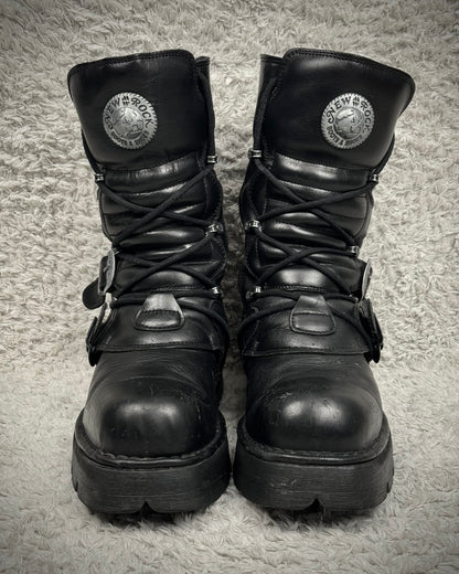 New Rock Steel Heel Leather Boots
