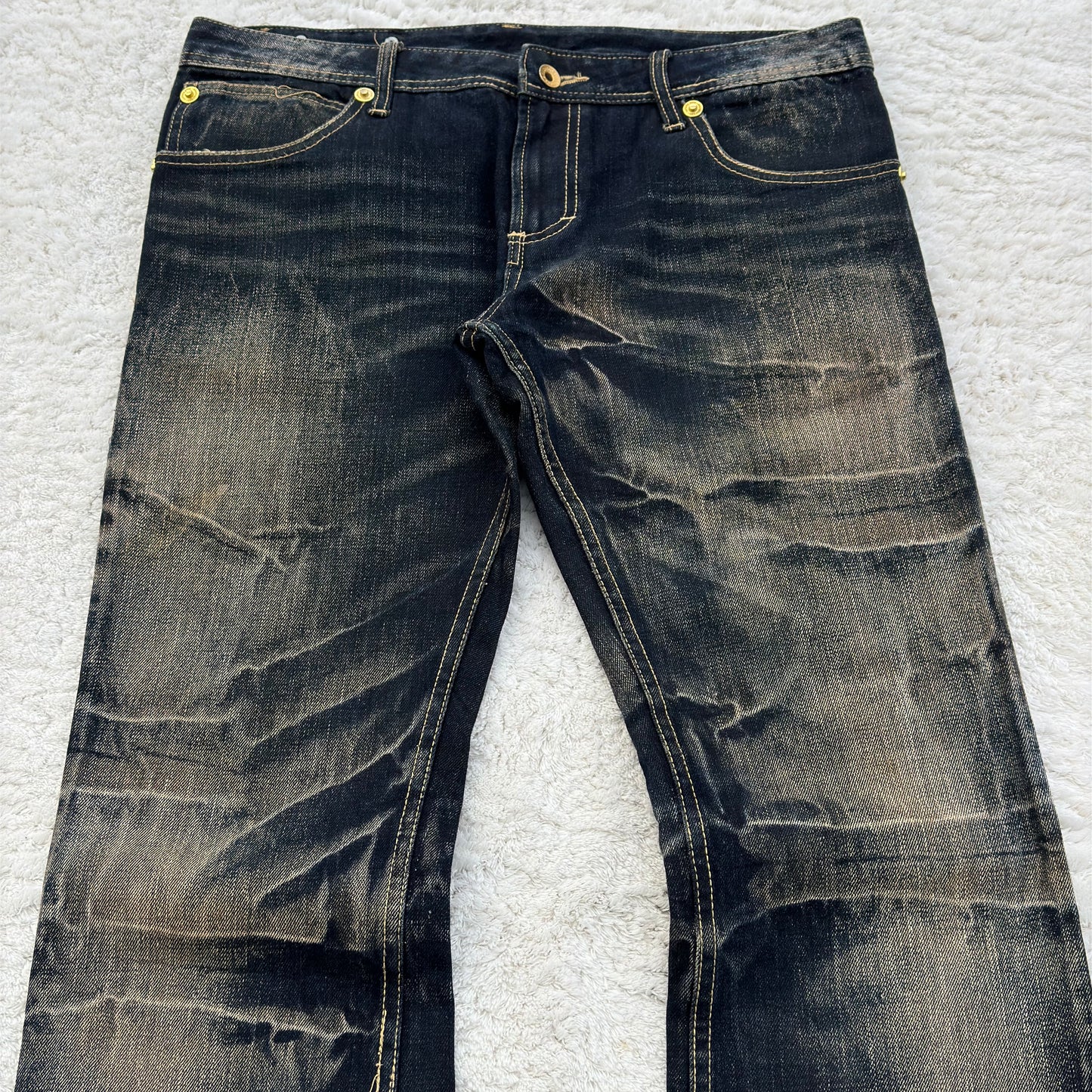 Semantic Design Mud Whisker Wash Flared Jeans